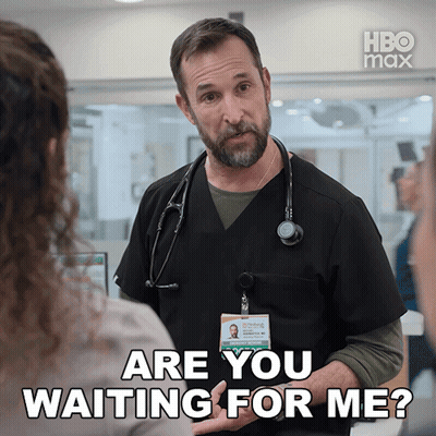 Man With Stethoscope Asking Woman Are You Waiting For Me GIF