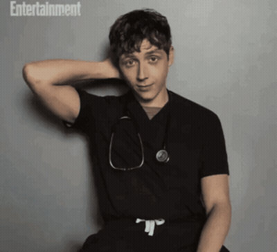 Man With Stethoscope In Black Shirt Saying Entertainment GIF