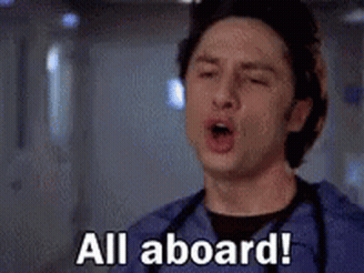 Man With Stethoscope Saying All Aboard GIF