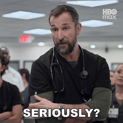 Man With Stethoscope Says Seriously To Crowd GIF