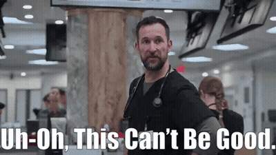 Man With Stethoscope Says Uh-Oh This Can't Be Good GIF