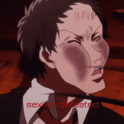 Man With Stick In Mouth Sexism Defeated GIF