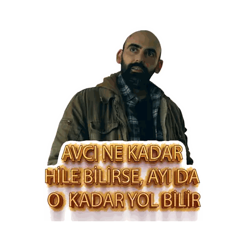 Man With Sticker Saying Avci Ne Kadar Sticker