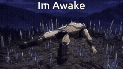 Man With Strawberry On Forehead Saying Im Awake GIF