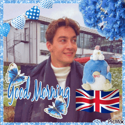 Man With Stuffed Animal On Head Good Morning GIF