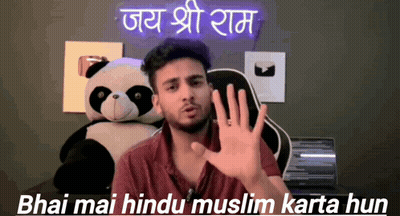 Man With Stuffed Panda Saying Bhai Mai Hindu Muslim Karta Hun GIF