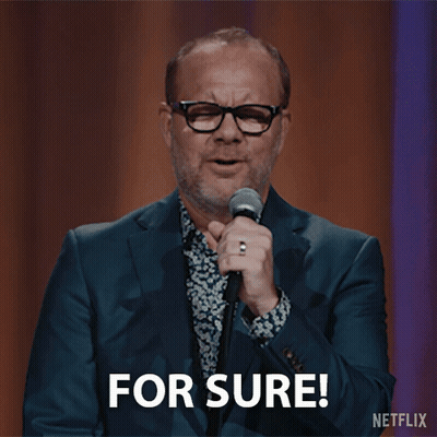 Man With Suit Glasses Mic Saying For Sure GIF