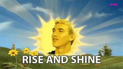 Man With Sun Behind Him Saying Rise And Shine GIF