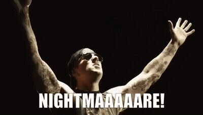Man With Sunglasses And Bandana Screaming Nightmaaare GIF