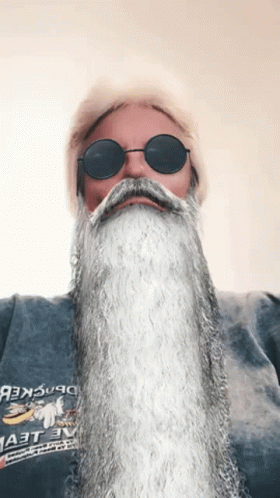 Man With Sunglasses And Beard Wearing Masters Shirt GIF
