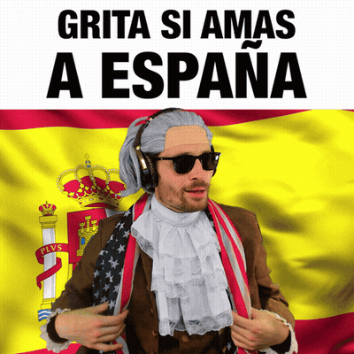 Man With Sunglasses And Headphones Spanish Flag Grita Si Amas A Espana GIF