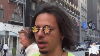 Man With Sunglasses And Marijuana Leaf GIF