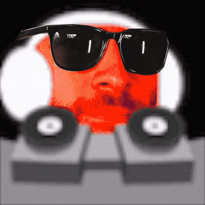 Man With Sunglasses Behind Speakers GIF