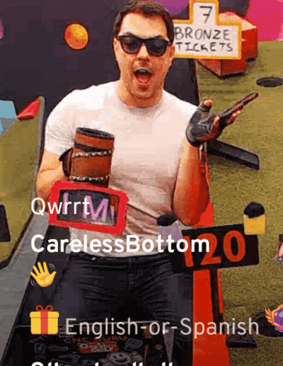 Man With Sunglasses Bucket And Bronze Tickets Sign GIF