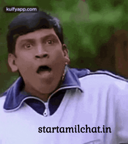 Man With Surprised Look In White Shirt And Blue Collar GIF