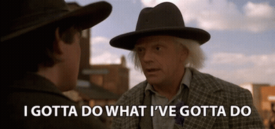 Man With Suspenders Saying That's It In Front Of Horse GIF
