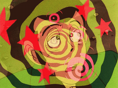 Man With Swirl Around Head GIF