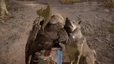 Man With Sword And Dog On Back GIF