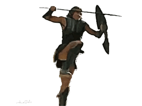 Man With Sword And Shield Ana Billa Sticker