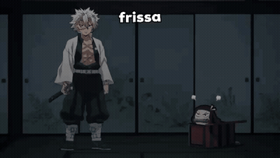 Man With Sword Next To Girl Saying Frissa GIF