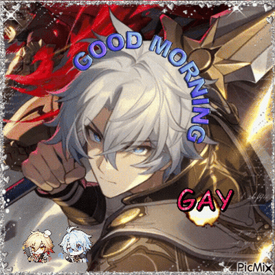 Man With Sword Saying Good Morning Gay GIF