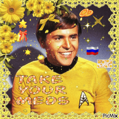 Man With Take Your Meds Shirt GIF
