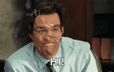 Man With Tape On Face Smiling Saying Hi GIF