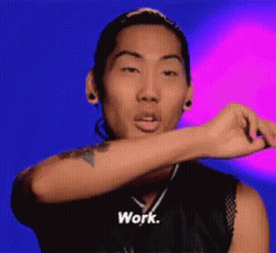 Man With Tattoo In Black Shirt Saying Work GIF