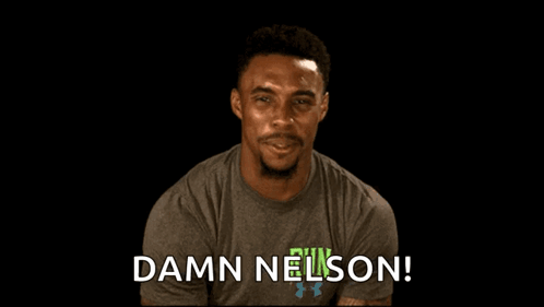 Man with Tattoo Saying Damn Nelson