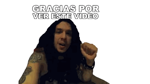 Man With Tattoo Saying Gracias Por Ver Sticker