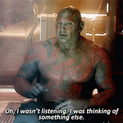 Man With Tattoo Saying I Wasn't Listening GIF