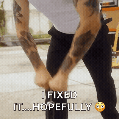 Man With Tattoo Says I Fixed It Hopefully GIF