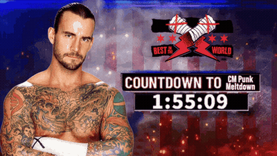 Man With Tattoos Countdown To CM Punk Meltdown GIF