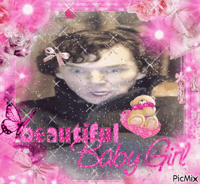 Man With Teddy Bear Saying Beautiful Baby Girl GIF