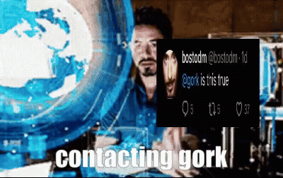 Man With Text Contacting Gork GIF