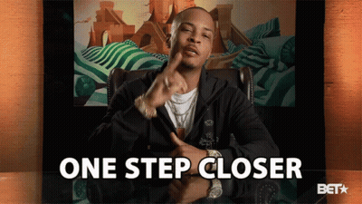 Man With Text One Step Closer GIF