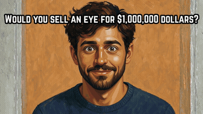Man With Text Would You Sell An Eye For $1,000,000 GIF
