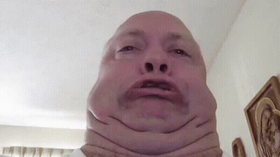 Man With Thick Neck Making Funny Face GIF