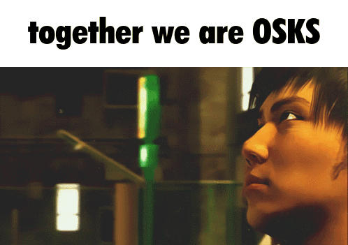Man With Together We Are Osks Text GIF