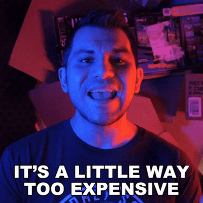 Man With Tongue Out Saying It's A Little Way Too Expensive GIF