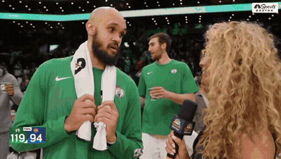 Man With Towel Interviewed By Woman With Microphone 119.94 GIF