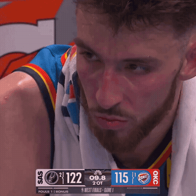 Man With Towel Looking At Scoreboard GIF