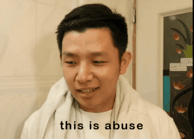 Man With Towel Saying This Is Abuse GIF