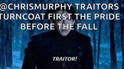 Man With Traitor Text GIF