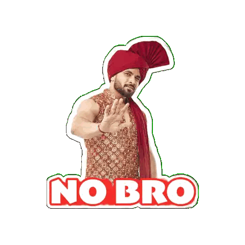 Man With Turban Saying No Bro Sticker