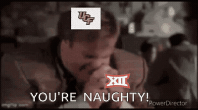 Man With UCF Logo Says You're Naughty GIF