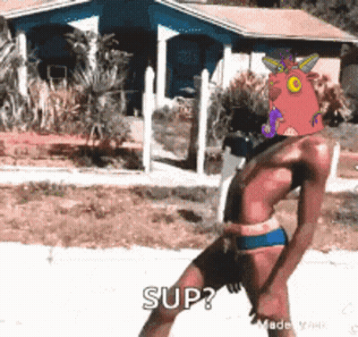 Man With Unicorn Head Saying Sup GIF