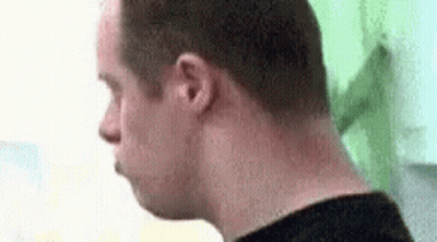 Man With Very Long Neck Close Up GIF