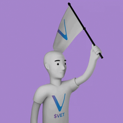 Man With $ Vet Shirt Holding Flag GIF