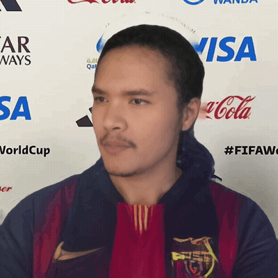 Man With Visa Coca Cola Qatar Airways Logos GIF